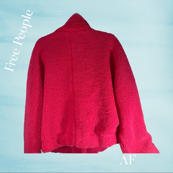 WE THE FREE IZZY WRAP TEDDY JACKET IN HAUTE PINK NEW NWT MEDIUM - Picture 3 of 12